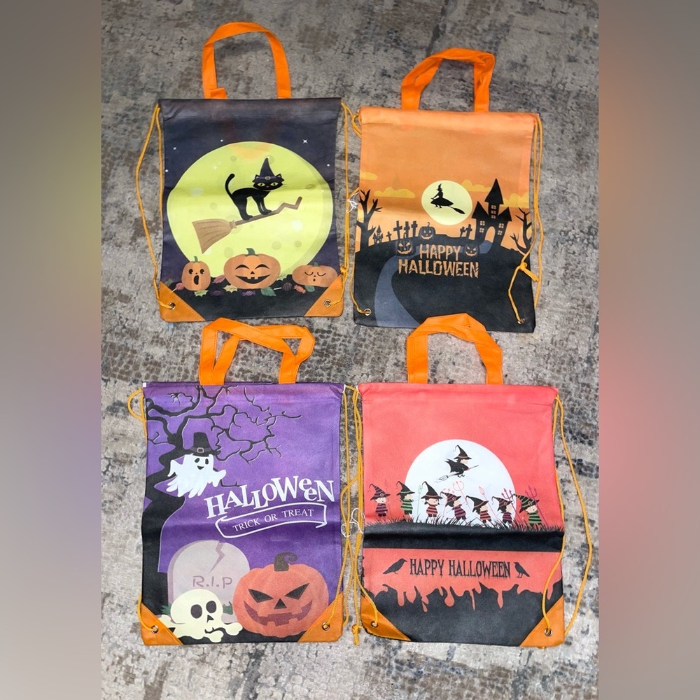 Halloween trick-or-treat drawstring bags